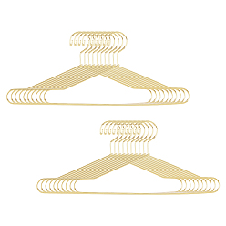 Золотой 20шт мини-вешалка для одежды из железа, аксессуары для кукол, золотые, 77x149x1.5~4.5 мм