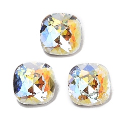 Light Crystal AB K 9 кабошоны из стеклянного страза, задние и задние, suqare, свет кристалл AB, 8x8x4 мм