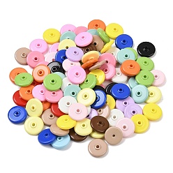 (52) Непрозрачная лаванда Непрозрачные акриловые подвески, плоские круглые прелести, разноцветные, 12x3.8 мм, отверстие : 1.8 мм