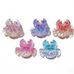 (52) Непрозрачная лаванда 5 шт. Кабошоны из смолы, с блеском порошок, краб, разноцветные, 20x22 мм