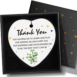 Звезда Подвесные украшения из печатного фарфора, с веревкой и коробкой, сердце, звезда, 72x76x3 мм