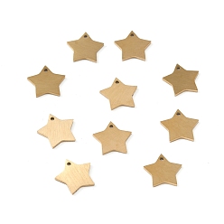 Золотой Ионное покрытие (ip) 304 подвески из нержавеющей стали, двухсторонний подъемный стол, пустая бирка с матовой отделкой, звезда, золотые, 10.5x11x1 мм, отверстие : 1 мм