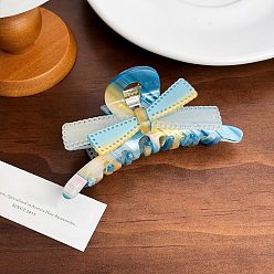 Светло-Голубой Заколки для волос из ацетата целлюлозы и железных когтей, аксессуары для волос для женщин и девочек, бантом, Небесно-голубой, 107 мм