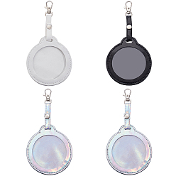 (52) Непрозрачная лаванда 4 шт. 3 цветной держатель для бейджа из искусственной кожи, портативные защитные анимационные периферийные подвесные украшения, круглые, разноцветные, 165 мм, 4 шт / комплект