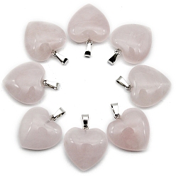 Розовый Кварц Натуральный розовый кварц кулон, сердцевидная, 20 мм