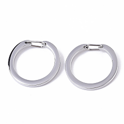 Stainless Steel Color Tarnish Resistant 304 Stainless Steel Keychain Clasp Findings, Ring, Stainless Steel Color, 32x3mm, Inner Diameter: 25mm