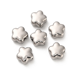 Нержавеющая Сталь Цвет 304 из нержавеющей стали бусы, цветок, цвет нержавеющей стали, 6x6x3 мм, отверстие : 1.2 мм