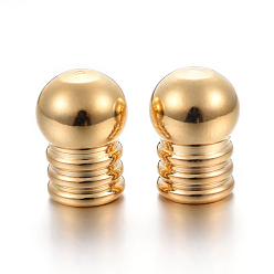 Golden 304 Stainless Steel Cord End Caps, Golden, 13x9mm, Hole: 6mm