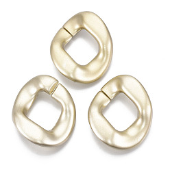 Gold Spray Painted CCB Plastic Linking Rings, Quick Link Connectors, For Jewelry Curb Chains Making, Twist, Gold, 48.5x40.5x10mm, Inner Diameter: 22x25mm