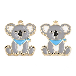Koala Подвески из эмали и сплава, золотые, коала прелести, 26x22x2 мм, отверстие : 1.8 мм