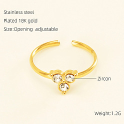 Треугольник 304 открытые кольца-манжеты из нержавеющей стали для женщин, золотые, треугольные, 15~20 мм