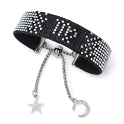 Дева Регулируемые браслеты constellation из полиэстера и нержавеющей стали, слайдерные браслеты, Дева, 5-7/8x3/4 дюйм (15x2 см)