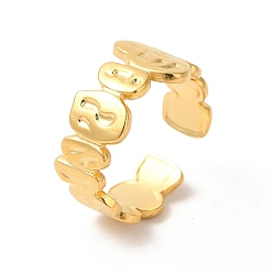 Real 18K Gold Plated Ion Plating(IP) 304 Stainless Steel Twist Oval Open Cuff Ring for Women, Real 18K Gold Plated, US Size 6 1/4(16.8mm)