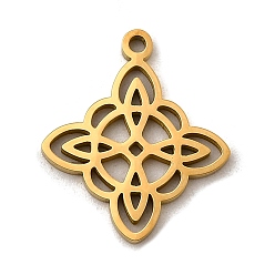 Золотой 304 подвески из нержавеющей стали, шарм ведьмы узел, золотые, 19x16x1.3 мм, отверстие : 1.5 мм