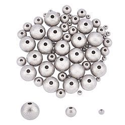 Edelstahl Farbe Strukturierte Perlen aus 304 Edelstahl, Runde, Edelstahl Farbe, 3x2 mm, Bohrung: 1 mm, 60 Stück / Karton