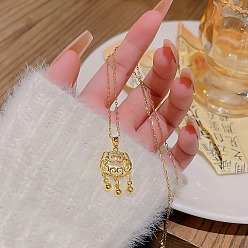 Lock Ожерелья из нержавеющей стали, ожерелья с подвесками из горного хрусталя, запирать, 8.27~19.69 дюйм (21~50 см)