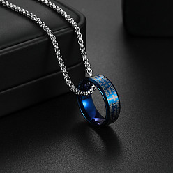 Синий Пасха 201 Кольцо-подвеска из нержавеющей стали с гравировкой в виде Библии, синие, 23.62 дюйм (60 см)