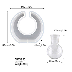 Flat Round DIY Silicone Molds, Resin Casting Molds, For UV Resin, Epoxy Resin, White, Flat Round, 140x150x40mm