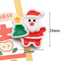 Santa Claus Рождественская серия из непрозрачной смолы декодирует кабошоны, Дед Мороз, 23x22 мм