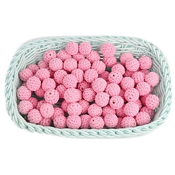 Бледно-Розовый Бусины из ткани ручной работы, дерева, покрытого шерстью, круглые, розовый жемчуг, 20 мм