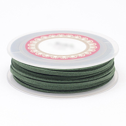 Темно-Зеленый Шнуры из искусственной замши, искусственная замшевая кружева, темно-зеленый, 3x1.5 мм, около 5.46 ярдов (5 м) / рулон