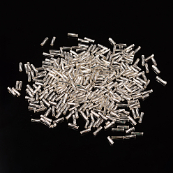 White Glass Twist Bugles Seed Beads, Silver Lined, White, about 6mm long, 1.8mm in diameter, hole: 0.6mm, about 10000pcs/bag. Sold per package of one pound