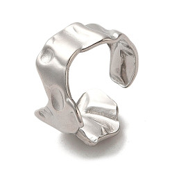 Stainless Steel Color Non-Tarnish 304 Stainless Steel Open Cuff Ring, Stainless Steel Color, Inner Diameter: 18mm
