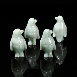 Зеленый Авантюрин Резные фигурки пингвинов из натурального зеленого авантюрина, для украшения рабочего стола домашнего офиса, 42 мм