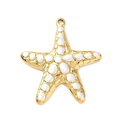 Морская звезда 304 подвески из нержавеющей стали, с эмалью, золотые, морская звезда, 35.5x32x3.5 мм, отверстие : 2 мм
