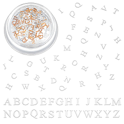 Silver Alloy Cabochons, for Women DIY Manicures Decoration Accessories, Letter A~Z, Silver, 3x1.5~4x0.1mm, about 170pcs/set