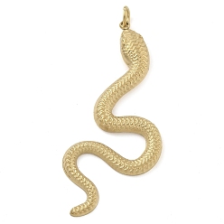 Настоящее золото 14K Ионное покрытие (ip) 304 подвески из нержавеющей стали, с целью перехода в кольце, очарование змеи, реальный 14 k позолоченный, 40x30x3 мм, отверстие : 3.5 мм