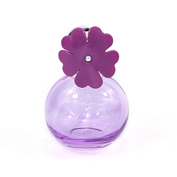 Blue Violet Flower Glass Spray Bottle, for Essential Oils, Perfume, Blue Violet, 4.6x7cm, Capacity: 30ml(1.01fl. oz)
