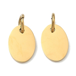 Золотой 304 прелести нержавеющей стали, штамповка пустой метки, овальные, золотые, 10x7x1 мм, Перейти кольцо: 5x1 мм, 3 мм внутренним диаметром