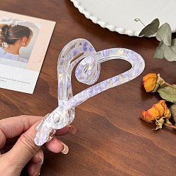 Лиловый Заколки для волос из ацетата целлюлозы и железных когтей, аксессуары для волос для женщин и девочек, сердце, сирень, 5 мм