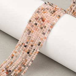 Натуральный Агат Природный агат бисер нитей, круглые, граненые, 2 мм, отверстие : 0.5 мм, около 225 шт / нитка, 15.31'' (38.9 см) ~ 15.39'' (39.1 см)