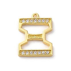 Letter X Подвеска из латуни с микропаве из кубического циркония, греческий алфавит, реальный 18 k позолоченный, Письмо X, 12x16x1.5~1.6 мм, отверстие : 1.1 мм