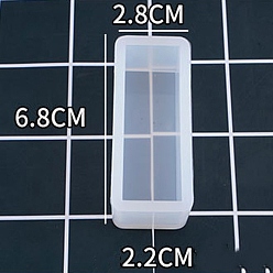 Rectangle Силиконовые формы, формы для литья смолы, для уф-смолы, изготовление подвесок из эпоксидной смолы, прямоугольные, 68x28x22 мм