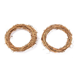 Цвет Древесины Форма круга ротанг лоза ветка венок обруч, для поделок пасха рождественская вечеринка декоры, деревесиные, 12~12.5x2~2.3 см, Внутренний диаметр: 9~9.3 cm