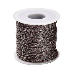 Фиолетовый 100m плетеные полиэфирные шнуры, для изготовления ювелирных изделий, круглые, фиолетовые, 1 мм, около 109.36 ярдов (100 м) / рулон