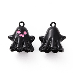 Черный Окрашенного распылением эмали сплава подвески, без кадмия, без свинца и без никеля, призрачное очарование, чёрные, 19.5x17.5x12.5 мм, отверстие : 1.8 мм