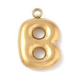 Letter B 304 начальные подвески из нержавеющей стали, ионное покрытие (ip), реальный 18 k позолоченный, В письме, 16~18x6~18x3 мм, отверстие : 1.8 мм