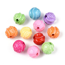 (52) Непрозрачная лаванда Непрозрачные акриловые бусины, круглые, скрученный, разноцветные, 9~9.5x9 мм, отверстие : 2 мм, Около 1841 шт / 500 г