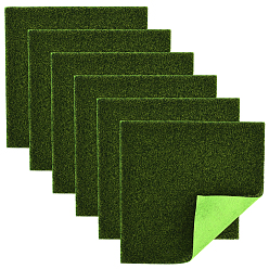 Темно-Зеленый 6шт. квадратная ткань искусственный мох, микросцена садовое украшение, аксессуары для реквизита для фотосъемки, темно-зеленый, 152x151x2 мм