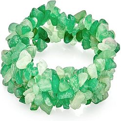 Зеленый Авантюрин 3шт. браслеты из натурального зеленого авантюрина с бусинами для мужчин и женщин, 7-1/2 дюйм (19 см)