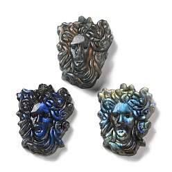 Human Природные кабошон лабрадора, человек, 50~52x40~40.5x10.5~12.5 мм