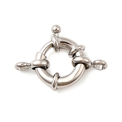 Платинированный Латунная застежка пружинного кольца, без никеля , Реальная платина, 19x15x5.5 мм