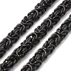 Черный 304 византийские цепи из нержавеющей стали, несварные, ионное покрытие (ip), чёрные, 8 мм