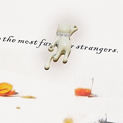 Лимонный шифон 10шт. подвески-соединители из сплава, окрашенные в печной краской, кошка, лимонный шифон, 29x10 мм