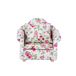 Разноцветный Цветочный узор диван миниатюрные украшения, Микропейзаж для дома, кукольный домик, мебель для гостиной, аксессуары, притворяясь украшением реквизита, красочный, 82x64x72 мм