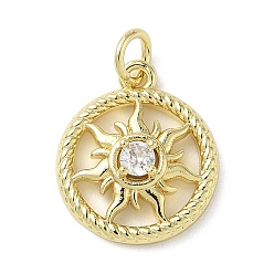 Настоящее золото 18K Латунные микро проложить кубического циркония подвески, с целью перехода в кольце, , реальный 18 k позолоченный, 16.5x14x4 мм, отверстие : 3 мм